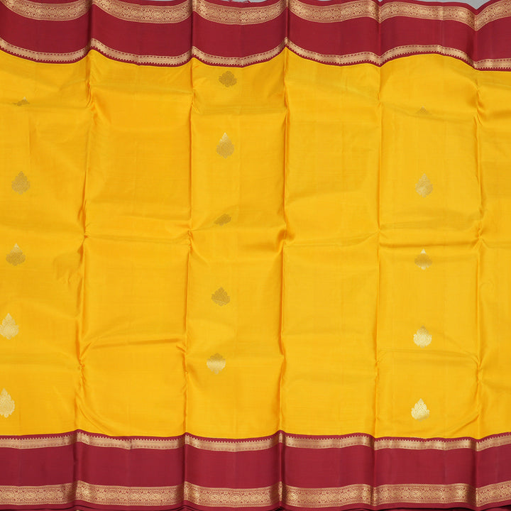Hayagrivas Handloom Pure Kanjivaram Silk Saree in Mesmerizing Yellow