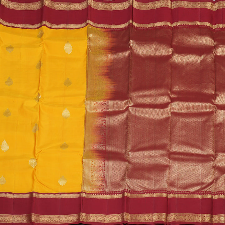 Hayagrivas Handloom Pure Kanjivaram Silk Saree in Mesmerizing Yellow