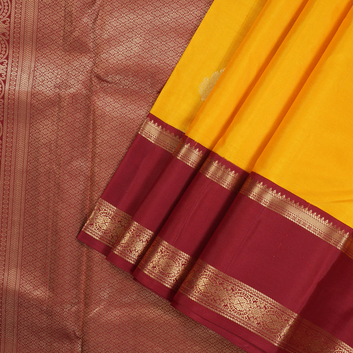 Hayagrivas Handloom Pure Kanjivaram Silk Saree in Mesmerizing Yellow