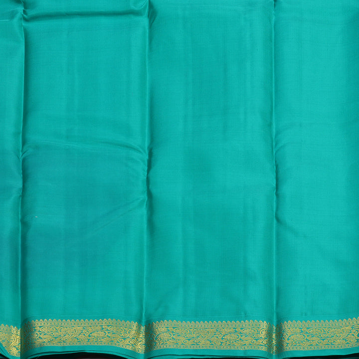 Hayagrivas Handloom Pure Kanjivaram Silk Saree in Magenta with Teal Border KBE451E3-20