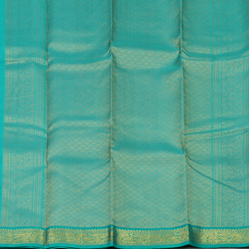 Hayagrivas Handloom Pure Kanjivaram Silk Saree in Magenta with Teal Border KBE451E3-20