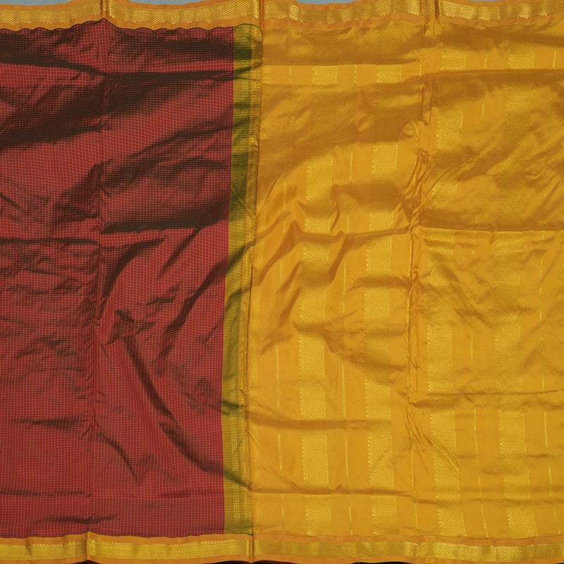 Hayagrivas Handloom Maroon Kanjivaram Ten Yards Silk Saree KBE452E2-2