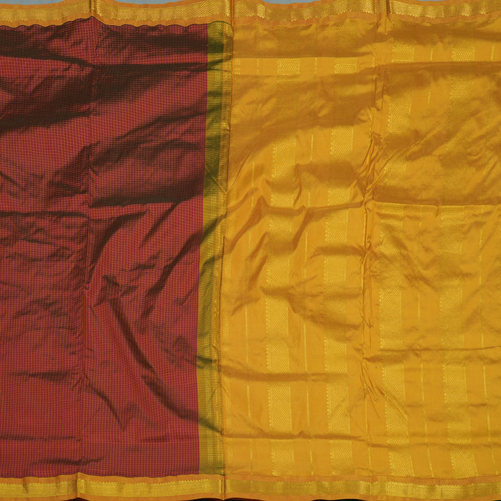 Hayagrivas Handloom Maroon Kanjivaram Ten Yards Silk Saree KBE452E2-2