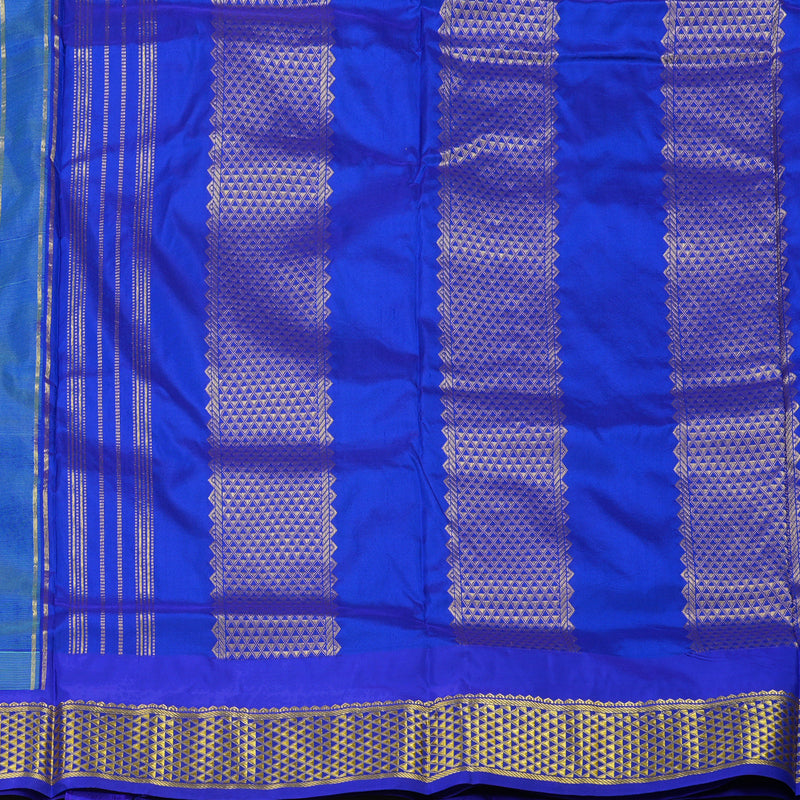 Hayagrivas Handloom Ten Yards Silk Saree in Tranquil Sky Blue KBE452E4-1