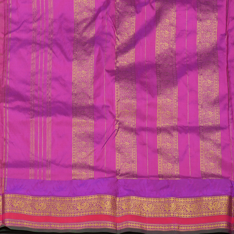 Hayagrivas Handloom Ten Yards Silk Saree in Opulent Mustard Yellow KBE452E5-9