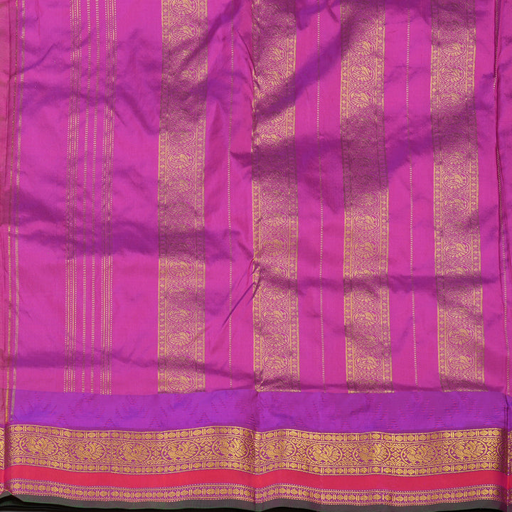 Hayagrivas Handloom Ten Yards Silk Saree in Opulent Mustard Yellow KBE452E5-9