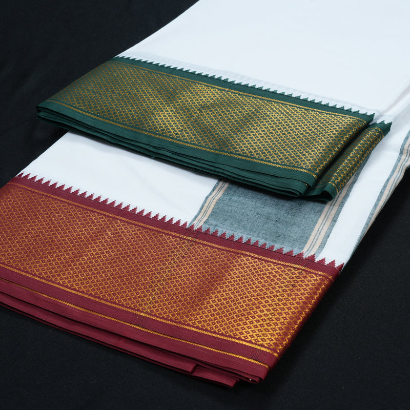 Hayagrivas Handloom 9*5 Cotton Dhothi KBE458E4-1