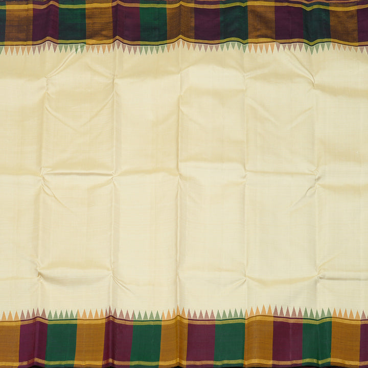 Hayagrivas Handloom Kanjivaram Silk Saree in Radiant Half White KBE45D7-1