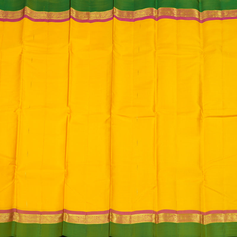 Hayagrivas Handloom Pure Kanjivaram Silk Saree in Attractive Yellow KBE462F6-3