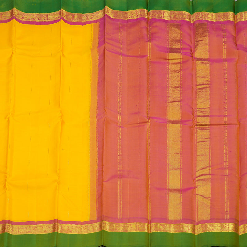 Hayagrivas Handloom Pure Kanjivaram Silk Saree in Attractive Yellow KBE462F6-3