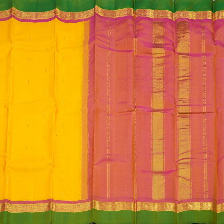 Hayagrivas Handloom Pure Kanjivaram Silk Saree in Attractive Yellow KBE462F6-3