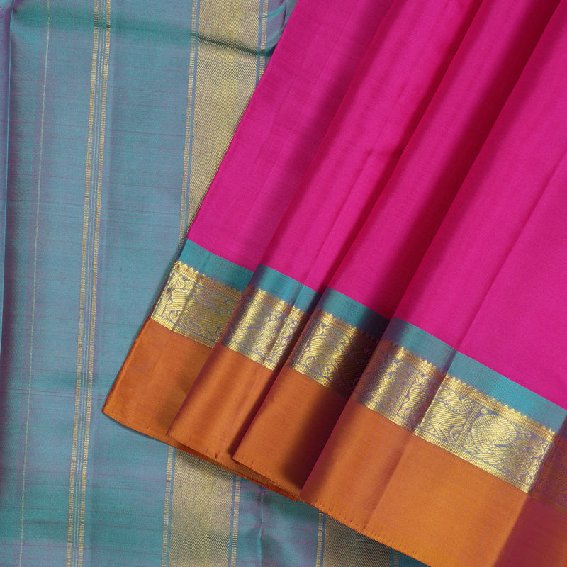 Hayagrivas Handloom Pure Kanjivaram Silk Saree in Elegant Pink KBE462F6-7