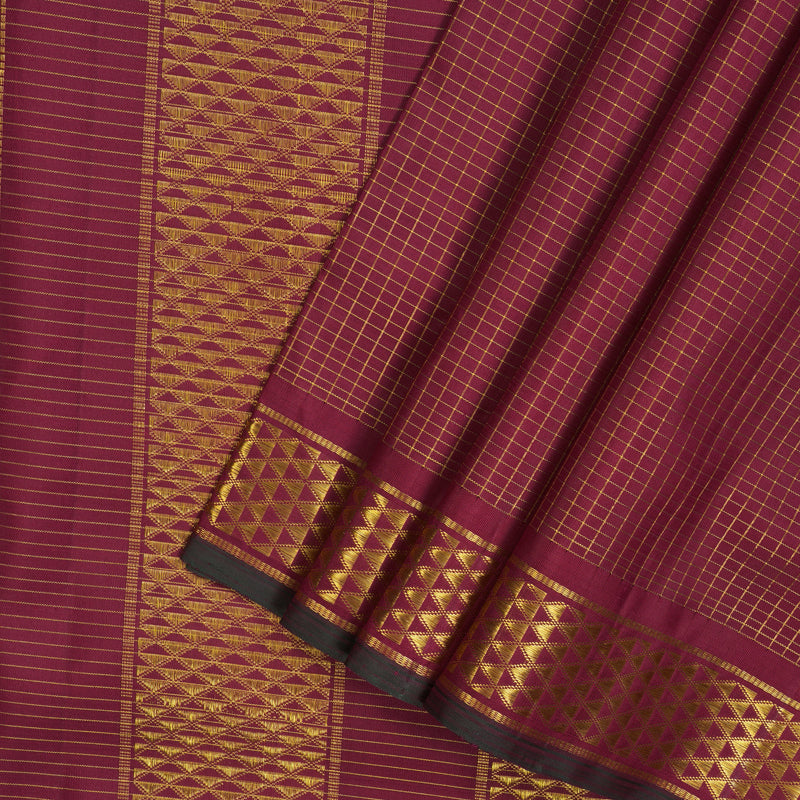Hayagrivas Handloom Maroon Ten Yards Silk Madisar KBE463F9-1