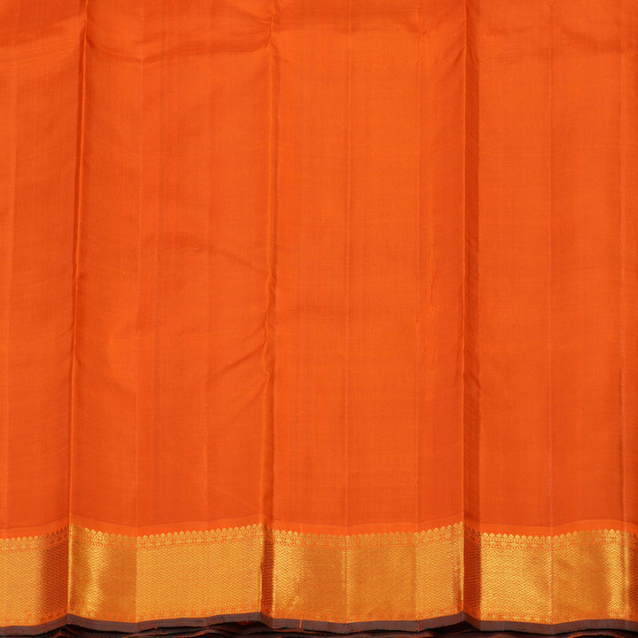 Hayagrivas Handloom Bottle Green Kanjivaram Silk Saree with Orange Border KBE464F7-1