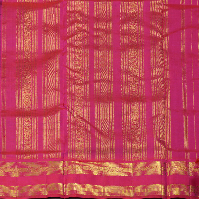 Hayagrivas Handloom Ten Yards Silk Saree in Intense Dark Brown KBE465F13-2