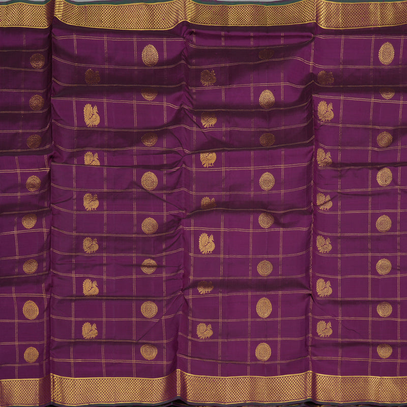 Hayagrivas Handloom Ten Yards Silk Saree in Opulent Dark Purple KBE465F4-2