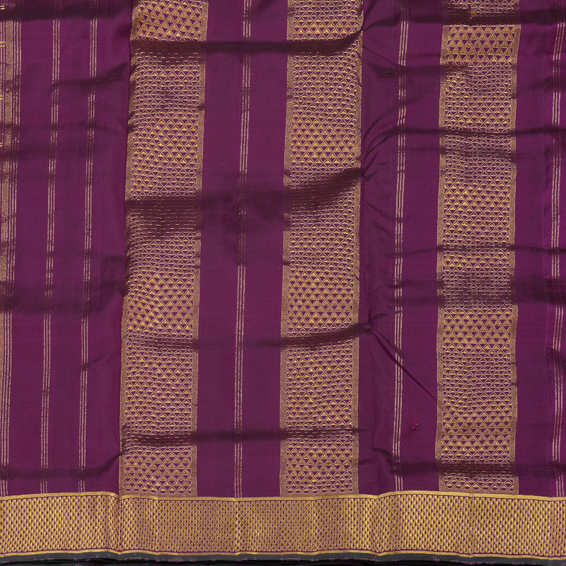 Hayagrivas Handloom Ten Yards Silk Saree in Opulent Dark Purple KBE465F4-2