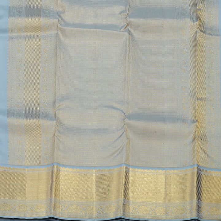 Hayagrivas Handloom kanjivaram silk saree in Lemon yellow KBE467F11-3
