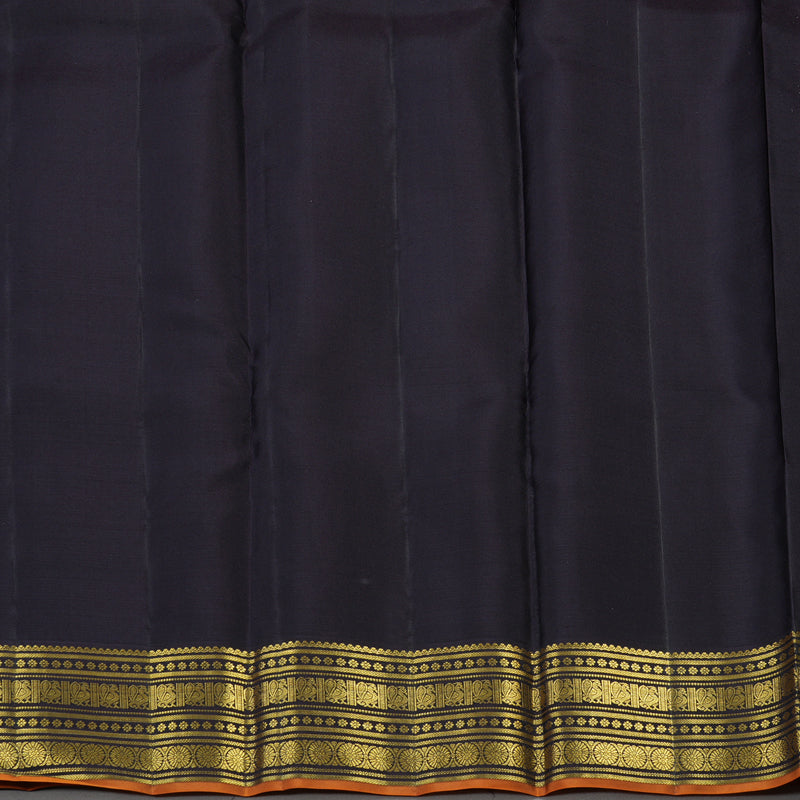 Hayagrivas Handloom Pure Kanjivaram Silk Saree in Whimsical Peach Orange KBE468F14-1