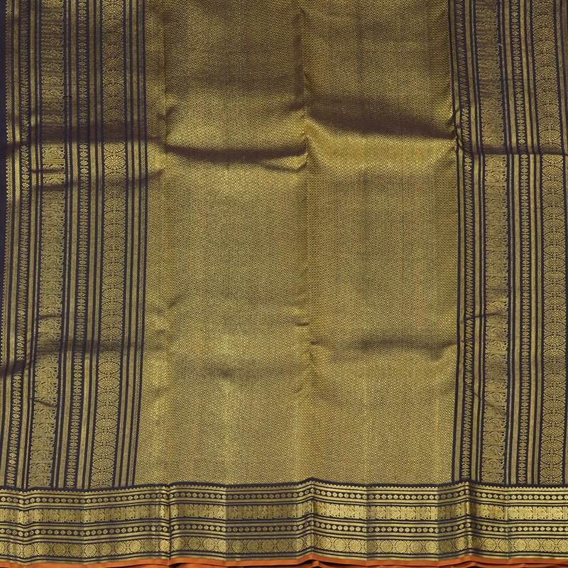 Hayagrivas Handloom Pure Kanjivaram Silk Saree in Whimsical Peach Orange KBE468F14-1