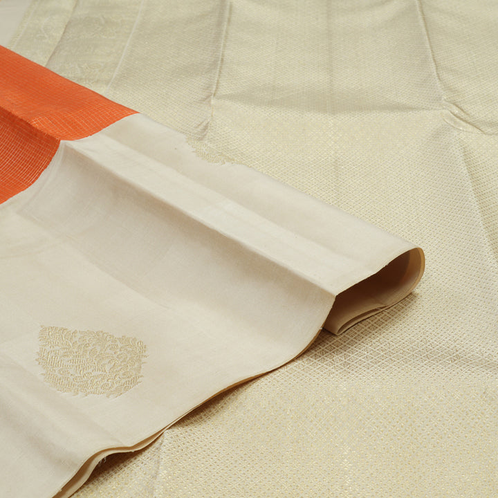 Hayagrivas Handloom Pure Kanjivaram Silk Saree in Vibrant Orange KBE468F2-1