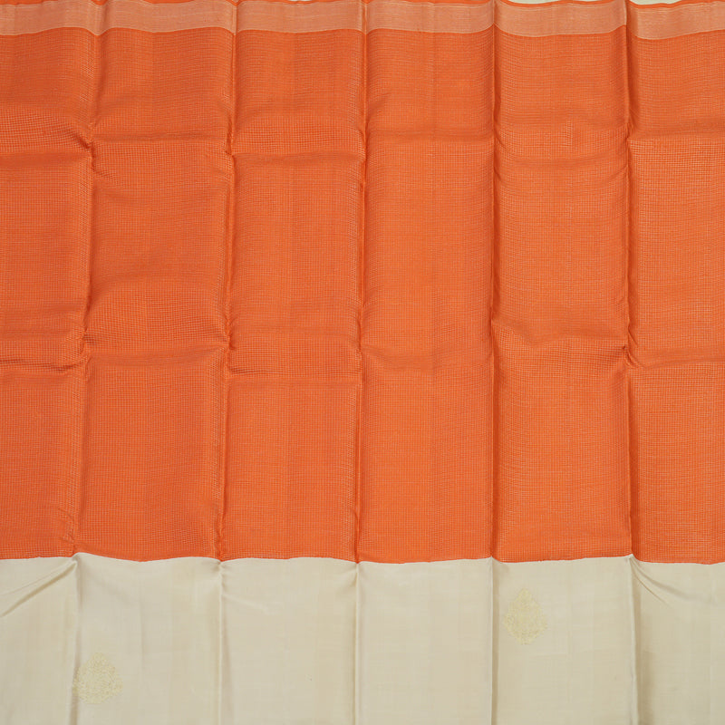 Hayagrivas Handloom Pure Kanjivaram Silk Saree in Vibrant Orange KBE468F2-1