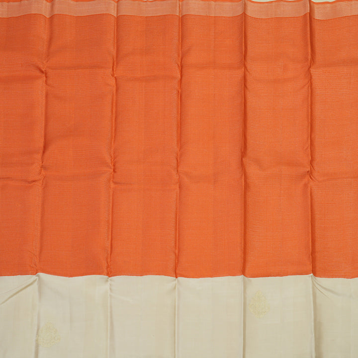 Hayagrivas Handloom Pure Kanjivaram Silk Saree in Vibrant Orange KBE468F2-1