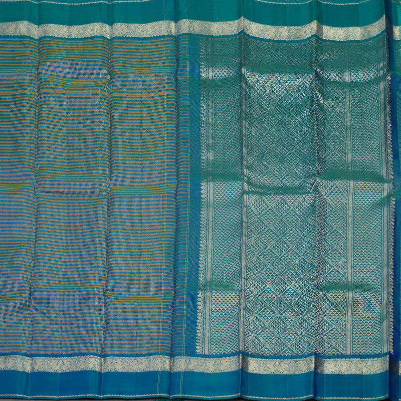 Hayagrivas Handloom Multicolour Checks Kanjivaram Silk Saree with Mayilkazhuthu Border KBE468F23-1