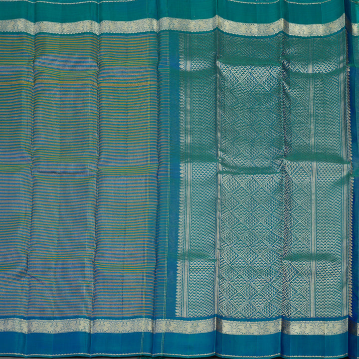 Hayagrivas Handloom Multicolour Checks Kanjivaram Silk Saree with Mayilkazhuthu Border KBE468F23-1