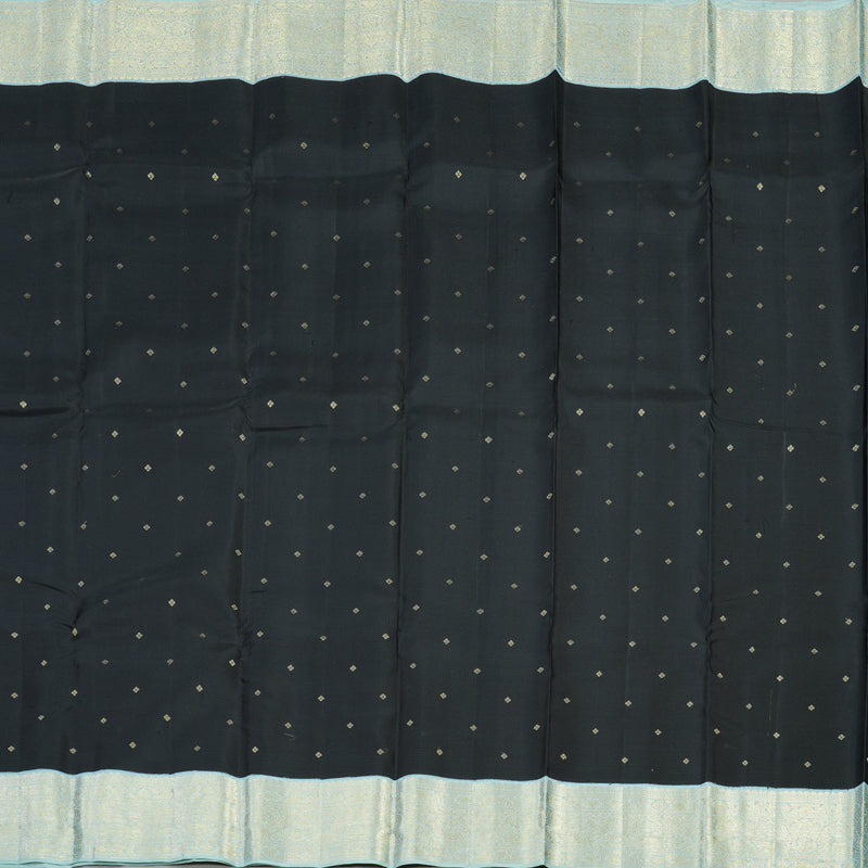 Hayagrivas Handloom Kanjivaram Silk Saree in Black with Korvai Contrast KBE468F6-3