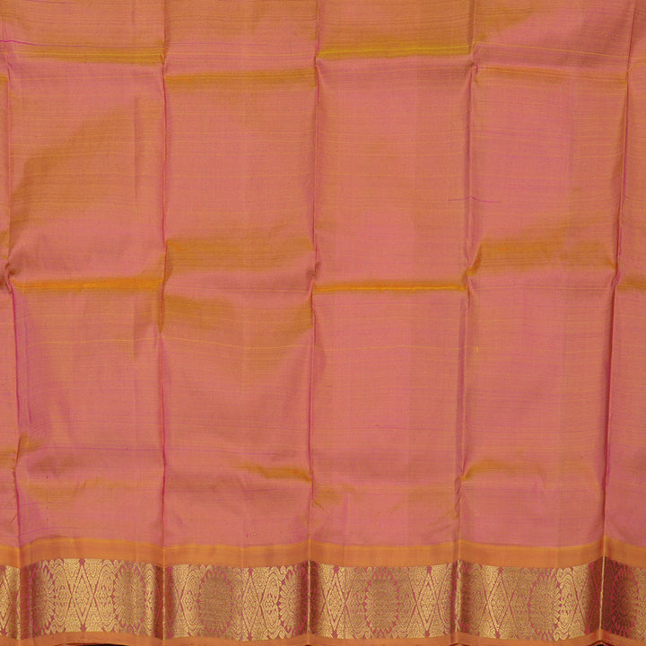 Hayagrivas Rani Pink Pattu Pavadai with Golden Orange contrast KBE469F1-2
