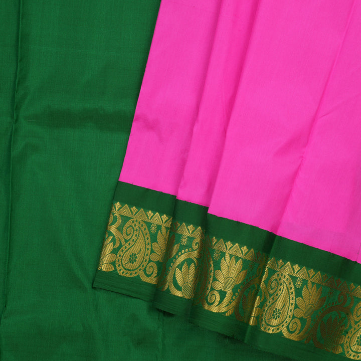 Hayagrivas Magenta Kanjivaram Pattu Pavadai with Bottle Green Border KBE469F11-7