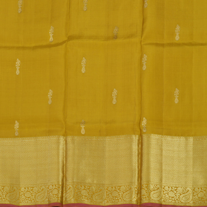 Hayagrivas Handloom Sampanga Yellow Kanjivaram Silk Pattu Pavadai KBE469F27-5