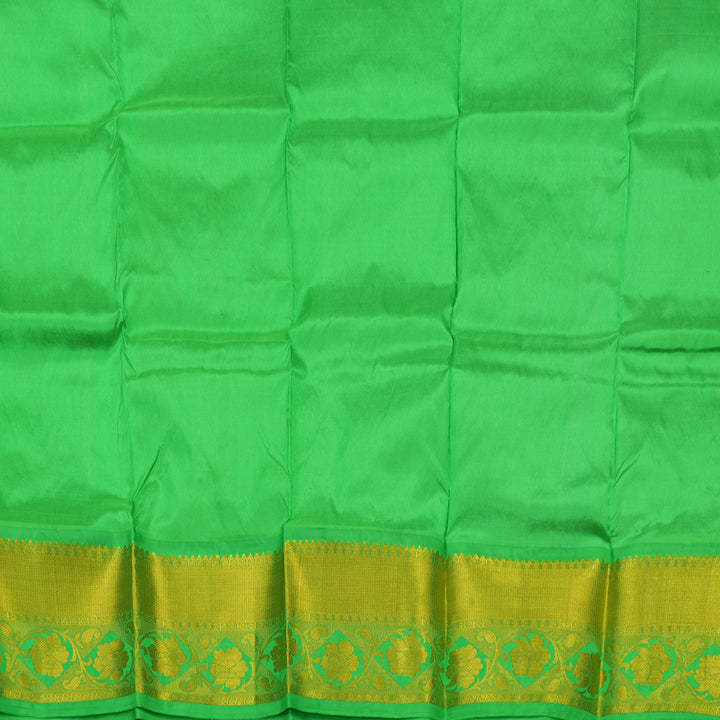Hayagrivas Red Pattu Pavadai with Parrot Green contrast KBE469F7-3