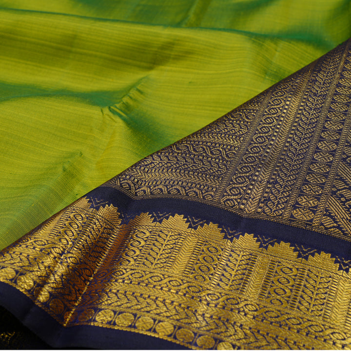 Hayagrivas Handloom Kanjivaram Silk Saree in Mesmerizing Fluorescent Green KBE46D10-1