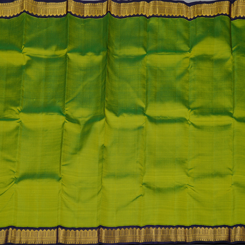 Hayagrivas Handloom Kanjivaram Silk Saree in Mesmerizing Fluorescent Green KBE46D10-1