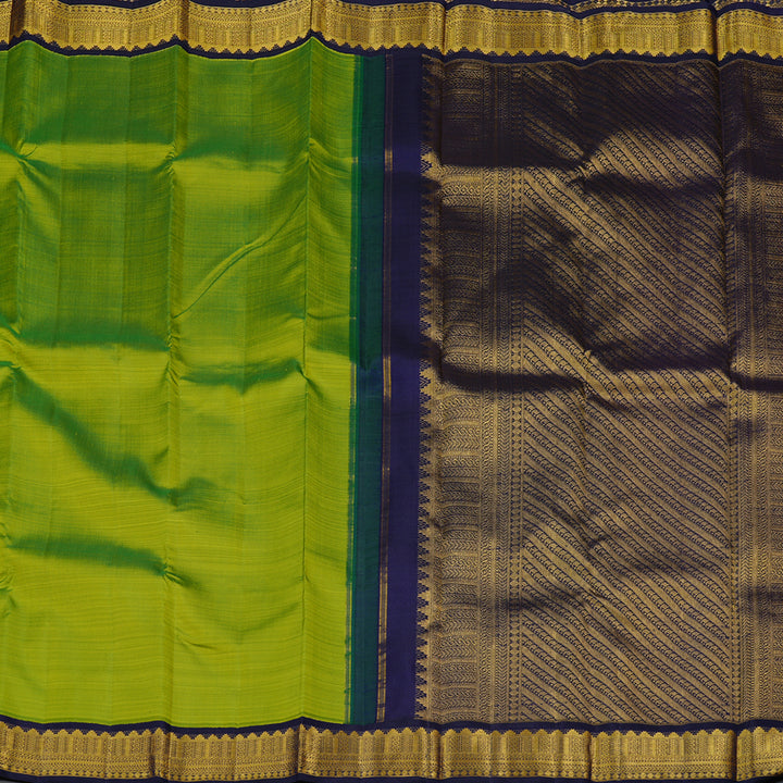 Hayagrivas Handloom Kanjivaram Silk Saree in Mesmerizing Fluorescent Green KBE46D10-1