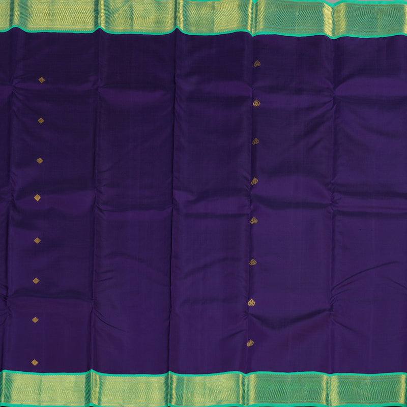 Hayagrivas Blue Handloom Kanjivaram Silk Saree with Sea Blue Border KBE46D11-1