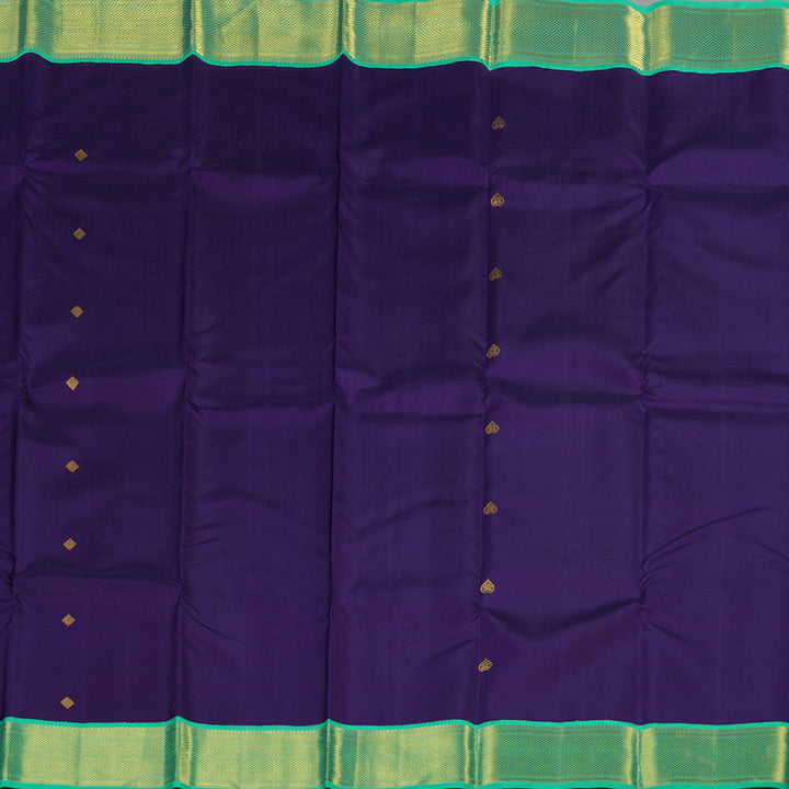 Hayagrivas Blue Handloom Kanjivaram Silk Saree with Sea Blue Border KBE46D11-1