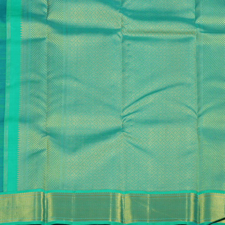 Hayagrivas Blue Handloom Kanjivaram Silk Saree with Sea Blue Border KBE46D11-1