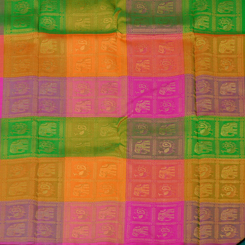 Hayagrivas Peacock Blue Handloom Kanjivaram Silk Saree KBE46D13-1