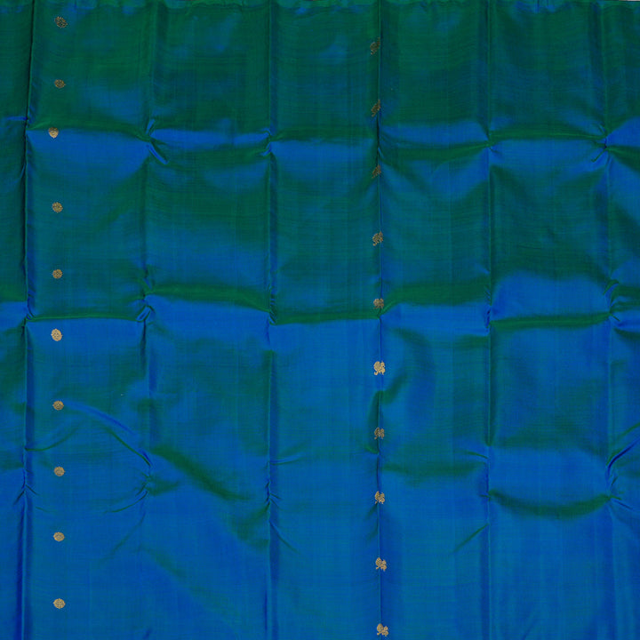 Hayagrivas Peacock Blue Handloom Kanjivaram Silk Saree KBE46D13-1