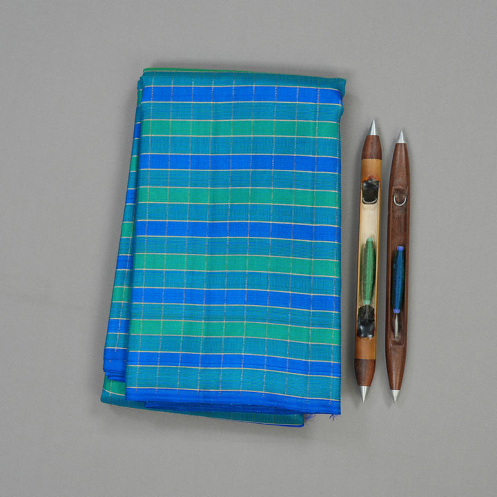 Hayagrivas Handloom Pure Kanjivaram Silk Saree in refreshing Blue KBE46D3-1