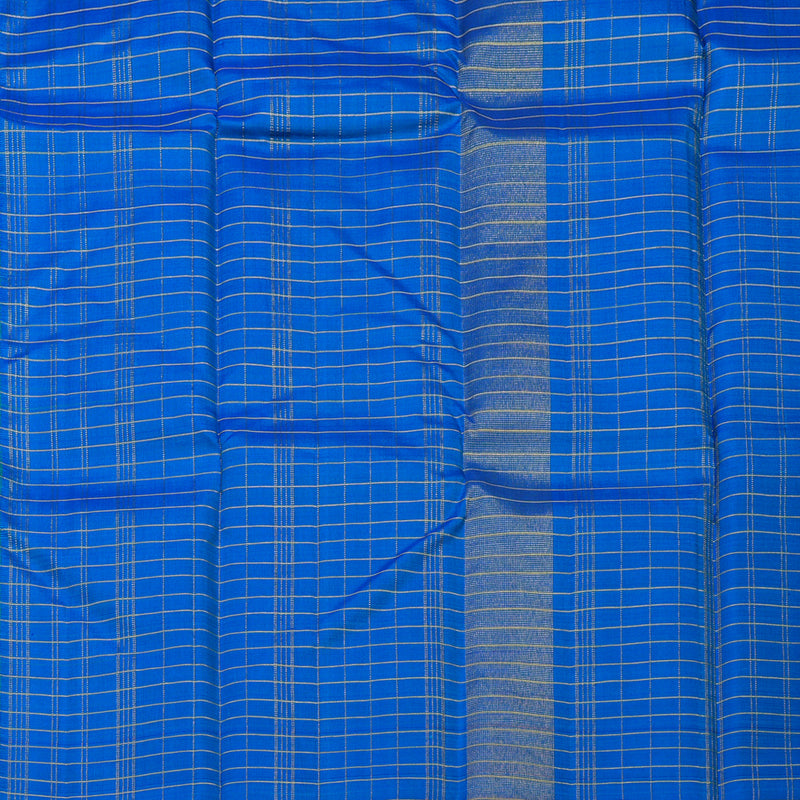 Hayagrivas Handloom Pure Kanjivaram Silk Saree in refreshing Blue KBE46D3-1