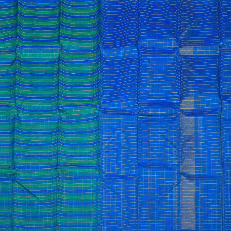 Hayagrivas Handloom Pure Kanjivaram Silk Saree in refreshing Blue KBE46D3-1