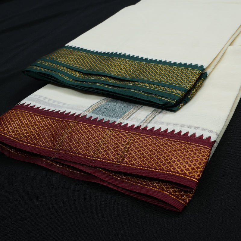 Hayagrivas Handloom 9*5 Cotton Dhoti 7 Kan KBE470F2-1