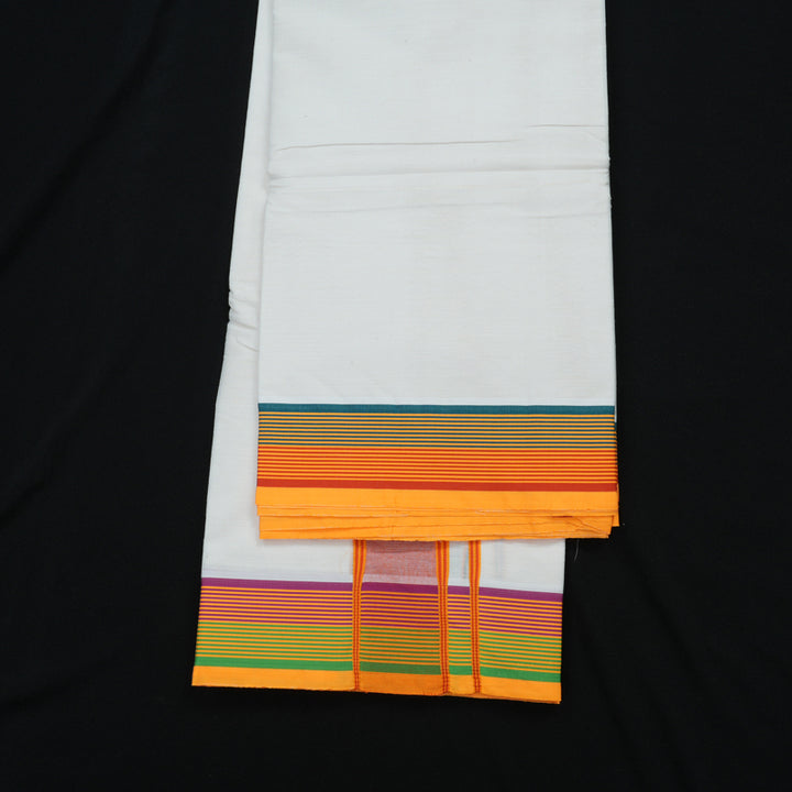 Hayagrivas Handloom 10*6 Cotton Dhoti 2 Fan KBE471F10-1