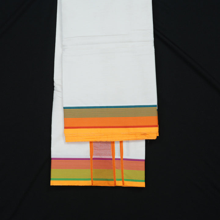 Hayagrivas Handloom 10*6 Cotton Dhoti 2 Fan KBE471F10-1