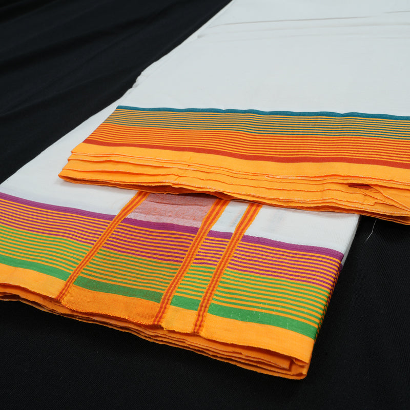 Hayagrivas Handloom 10*6 Cotton Dhoti 2 Fan KBE471F10-1