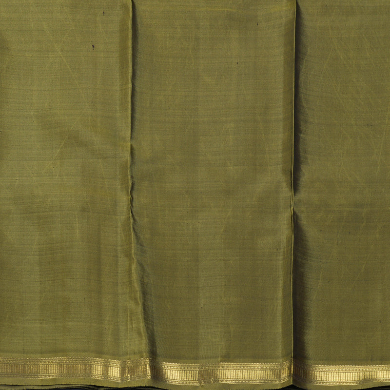Hayagrivas Handloom Mehandi Green Kanjivaram Silk Saree KBE473F1-1